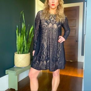 BCBG Maxazaria A-Line Black Lacy Dress